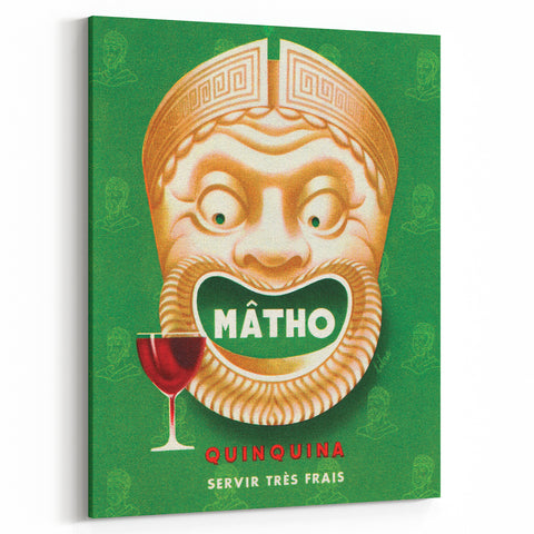 Vintage Mâtho Quinquina Poster – Retro Drink Ad with Bold Design