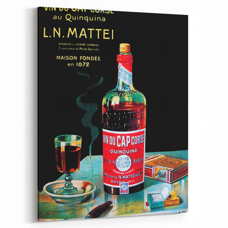 Vintage Vin du Cap Corse Poster – Retro Quinquina Drink Ad Art