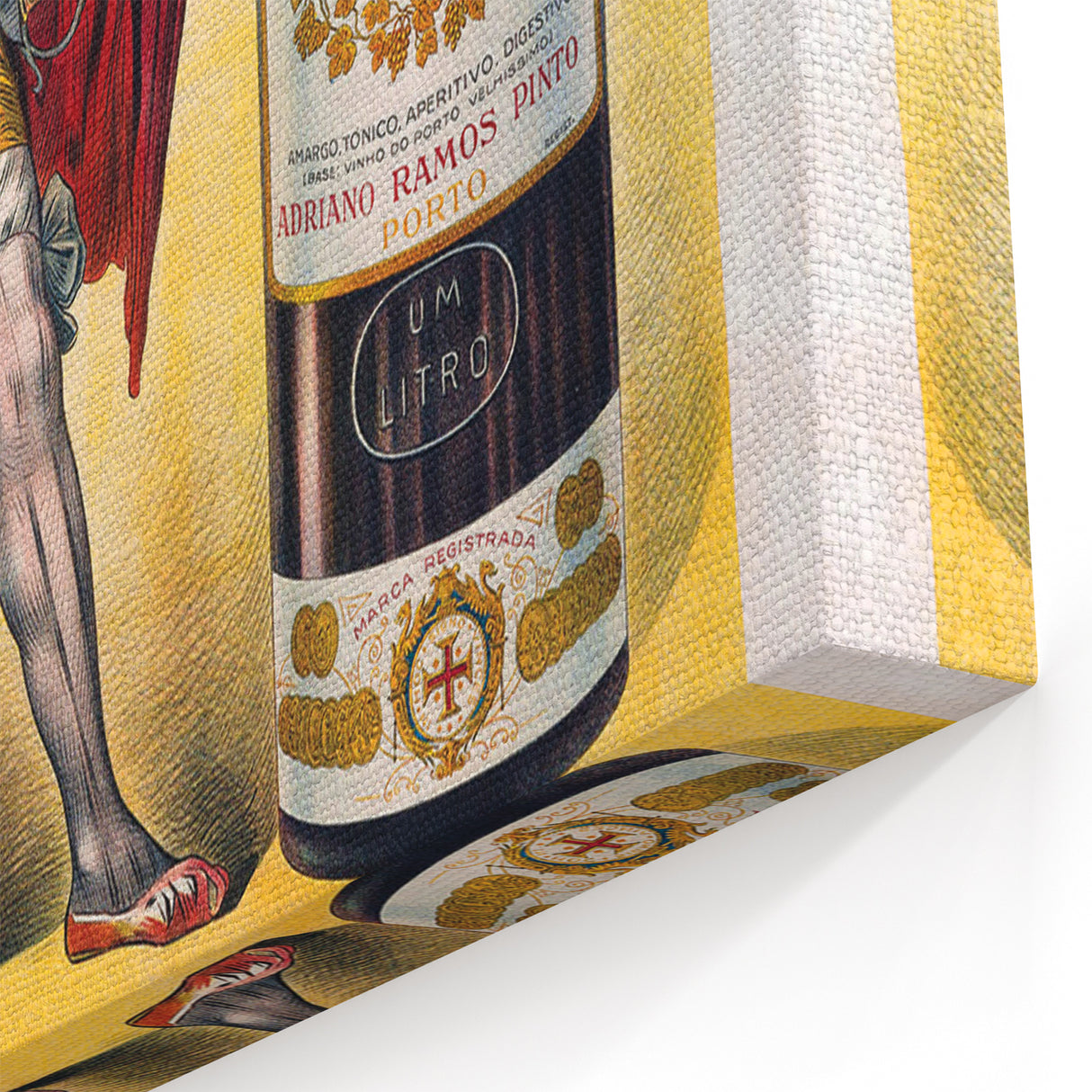 Vintage Quinado Ramos Pinto Poster – Retro Liqueur Ad with Nobleman