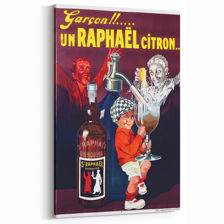 Vintage St. Raphaël Quinquina Poster – Retro Drink Ad with Playful Design