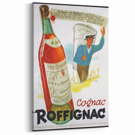 Vintage Cognac Roffignac Poster – Retro Liquor Ad with Colorful Design