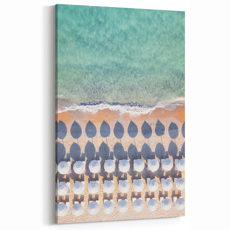 Aerial Beach View - Summer Wall Art with Umbrella Shadows