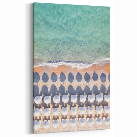 Aerial Beach View - Summer Wall Art with Umbrella Shadows