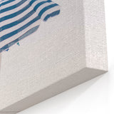 Striped Beach Umbrella - Summer Wall Art for Coastal Décor