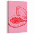 Fruit Canvas Art – Minimalist Papaya Line Art for Kitchen