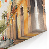 Mexican Fiesta Wall Art - Colorful Street Scene with Papel Picado