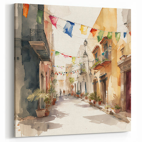 Cinco de Mayo Art Prints - Colorful Mexican Street Scene Wall Decor