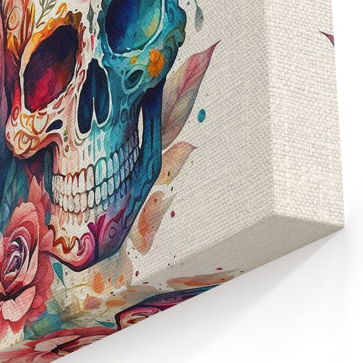 Floral Sugar Skulls Cinco de Mayo Decor - Mexican Party Wall Art