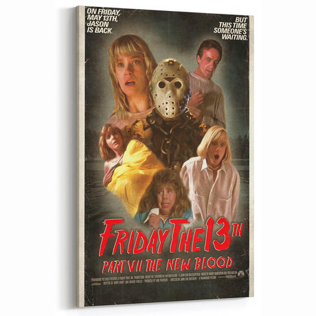Retro Friday the 13th Poster Art - Vintage Horror Movie Prints