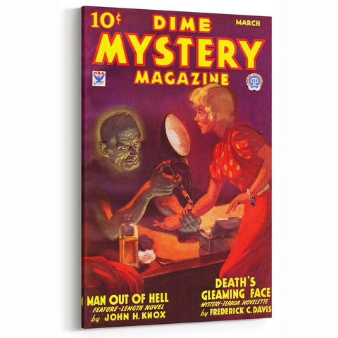 Vintage Magazine Cover Art - Dime Mystery Magazine Retro Print