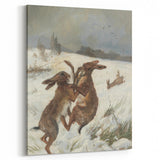 Vintage Animal Art - Snowy Hares Antique Wildlife Print