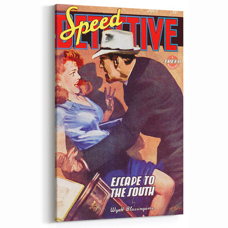 Speed Detective Vintage Magazine Cover Art – Retro Crime Noir Wall Decor