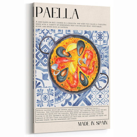 Paella Seafood Dish Wall Art - Kitchen Wall Art Food Wall Art