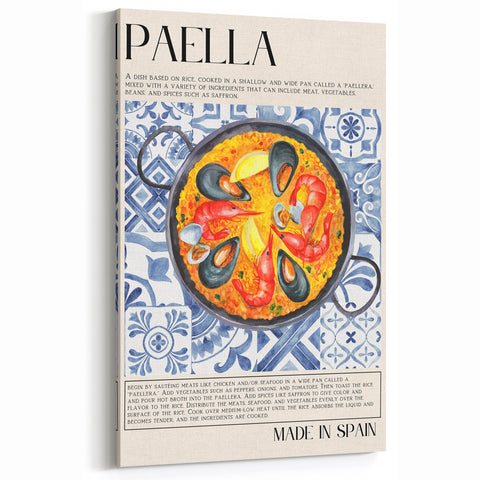 Paella Seafood Dish Wall Art - Kitchen Wall Art Food Wall Art