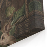 Vintage Animal Art - Rabbits Eating Cabbage Antique Wildlife Print
