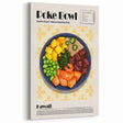 Poke Bowl Dishes Wall Art - Hawaiian Kitchen & Dining Decor