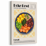 Poke Bowl Dishes Wall Art - Hawaiian Kitchen & Dining Decor