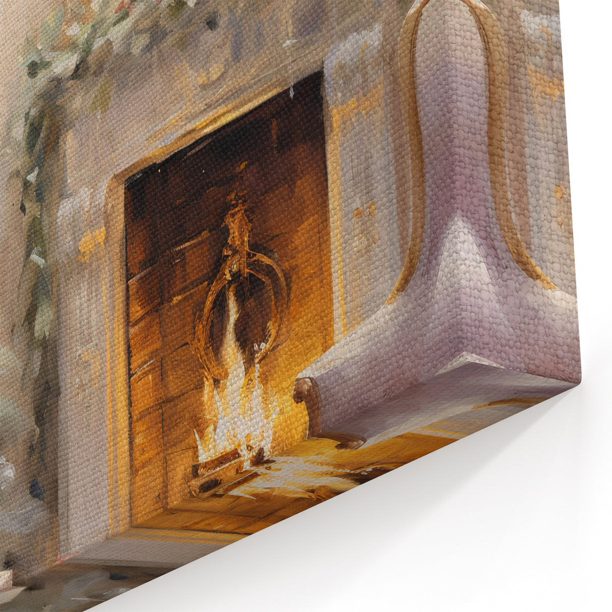 Cozy Fireplace & Christmas Tree – Classic Christmas Wall Decor