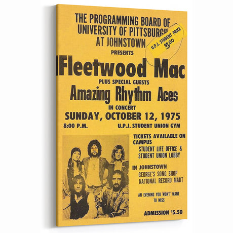 Fleetwood Mac Retro Poster – Vintage Rock Concert Art for Wall Decor
