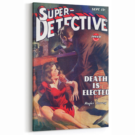 Vintage Magazine Cover Art - Super Detective Retro Wall Decor