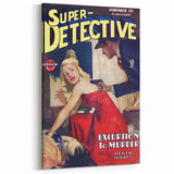 Vintage Magazine Cover Art - Super Detective Excursion to Murder