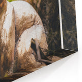 Golden Rabbit Spring Wall Art - Elegant Nature Canvas Print