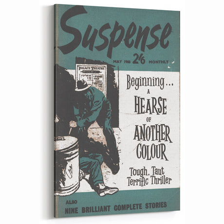 Vintage Magazine Cover Art - Suspense Hearse of Another Colour