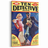 Vintage Magazine Cover Art - Ten Detective Aces The Silver Snare
