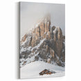 Snowy Mountain Cabin - Winter Scene Wall Art Winter Canvas Print