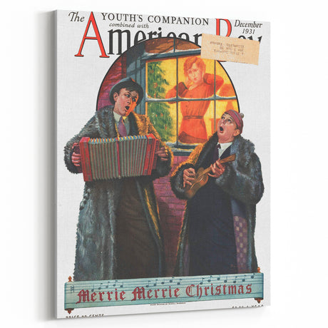 Vintage Magazine Cover Art - American Boy December 1931 Merrie Christmas