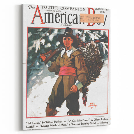 Vintage Magazine Cover Art - American Boy November 1931 Ball Carrier