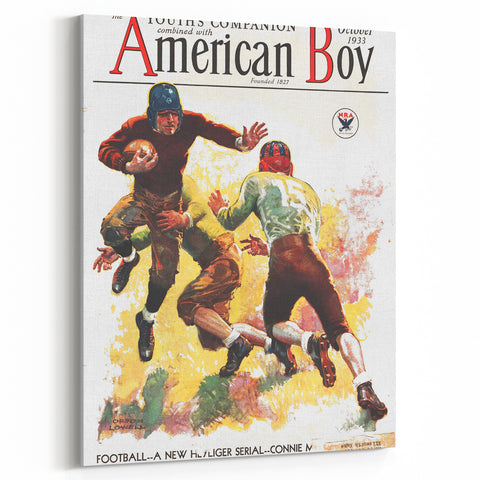 Vintage Magazine Cover Art - American Boy October 1933 Football