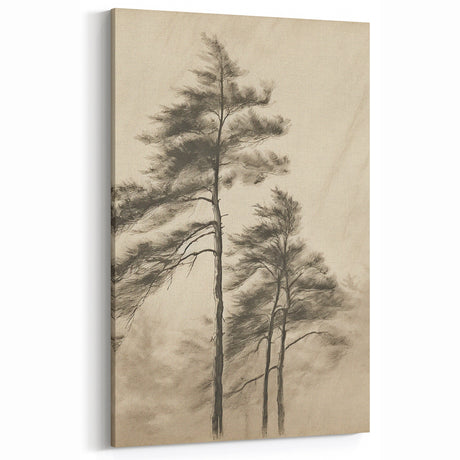 Vintage Botanical Art Print: Soft Tree Sketch Illustration