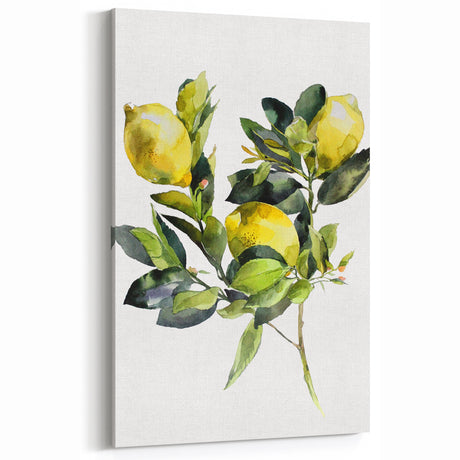 Lemon Botanical Watercolor – Elegant Fruit Wall Art for Kitchen