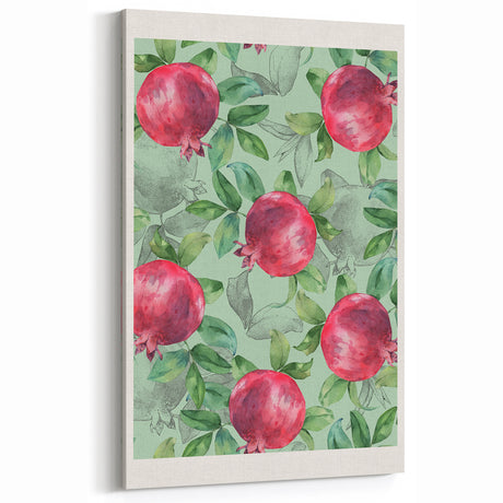 Pomegranate Botanical Watercolor – Elegant Fruit Wall Art for Kitchen