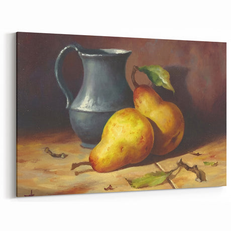 Rustic Pear Still Life – Vintage Fruit Canvas Art for Kitchen