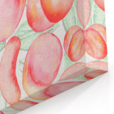Peach Watercolor Botanical Print – Vibrant Fruit Wall Art for Kitchen