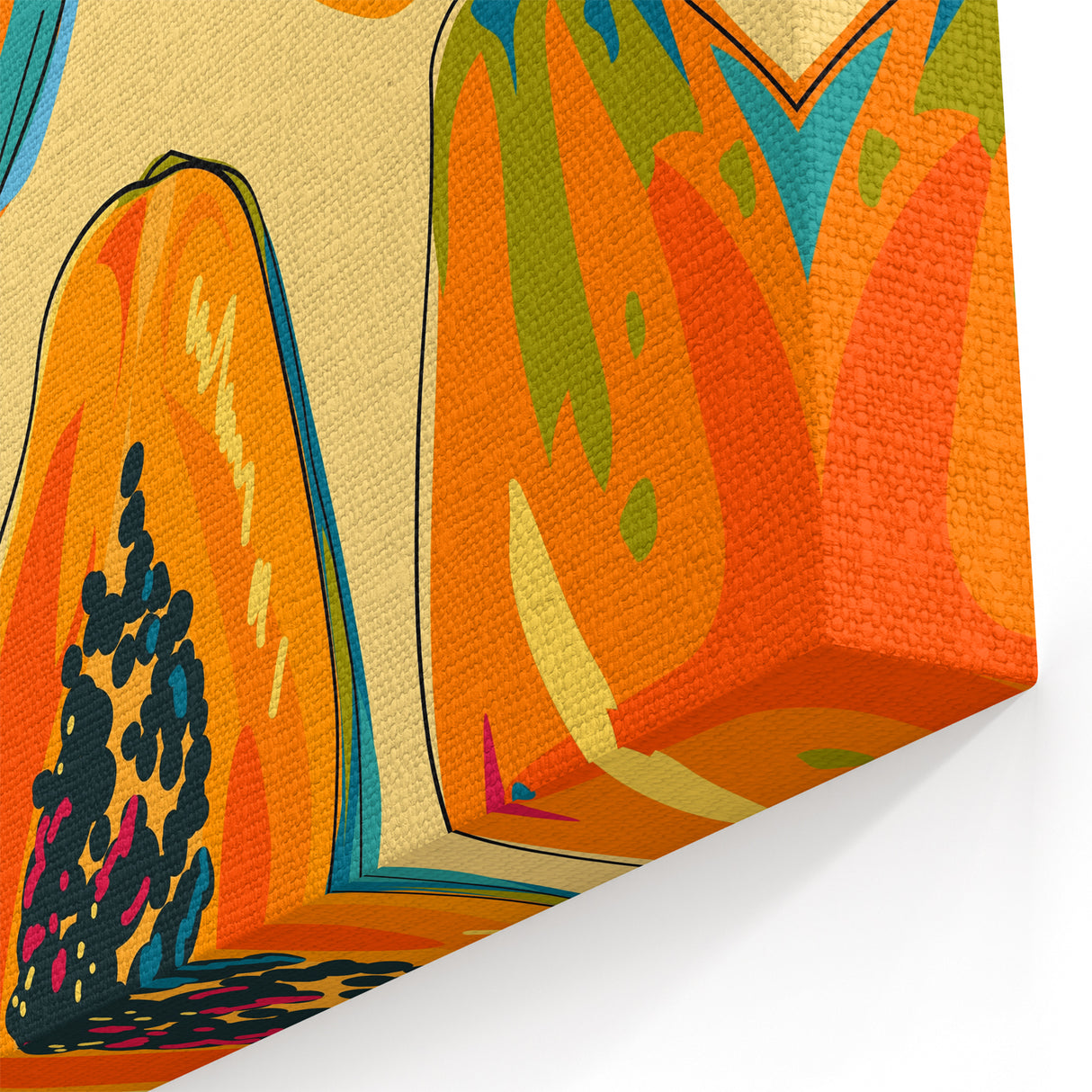 Papaya Fruit Canvas Art – Tropical Kitchen Wall Decor