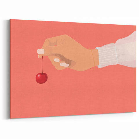 Fruit Photography Art – Minimalist Cherry Wall Decor Print