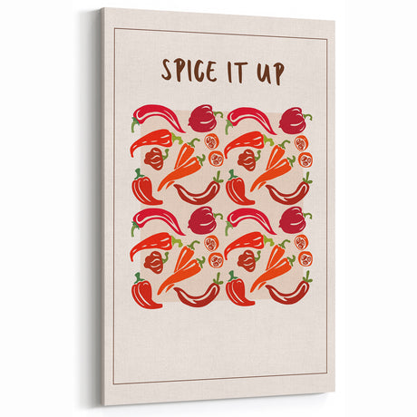 Fruit Poster Art – Spicy Pepper Kitchen Wall Decor Print