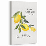 Lemon Fruit Wall Decor – Kitchen Fruit Art with Inspirational Quote