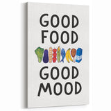 Inspirational Kitchen Wall Art – Good Food, Good Mood Quote Print