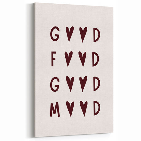 Kitchen Quote Wall Art – Minimalist Good Food, Good Mood Print