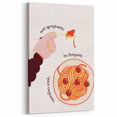 Inspirational Culinary Wall Art – Funny Spaghetti Kitchen Print