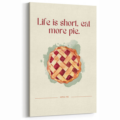 Apple Pie Dessert Wall Art – Watercolor Bakery Kitchen Decor