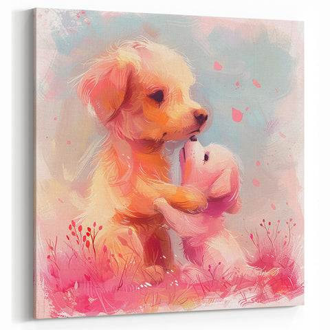 Puppy Love - Kids Room Wall Art Canvas and Framed Options