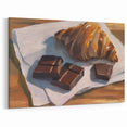 Chocolate Croissant Bakery Art Print – Dessert Kitchen Decor