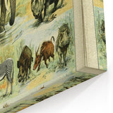 Vintage Animal Art: Retro Wildlife Mammal Illustration Print