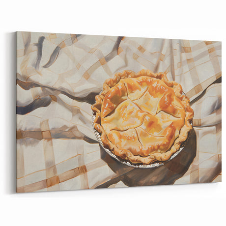 Rustic Bakery Wall Art – Golden Apple Pie Pastry Art Print