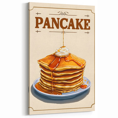 Classic Pancake Stack – Vintage Bakery Art for Kitchen Décor